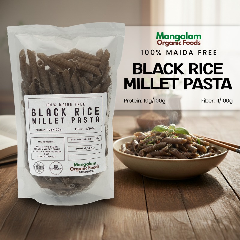 Black Rice Millet Pasta